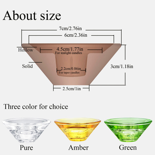 Smtyle Green Glass Candle Holder Trio–Taper/Tealight/Small Pillar Friendly, Candlestick Stands for Dining Table & Party Decor