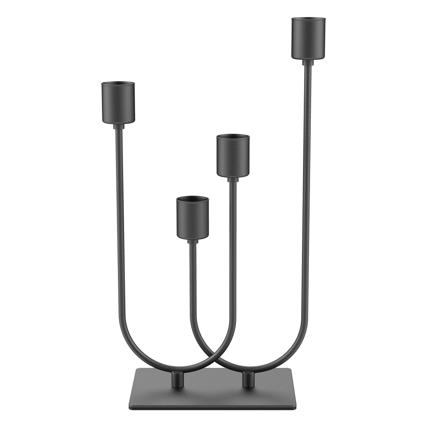 smtyle Fireplace Candelabra Black Metal Taper Candle Holders for Tapered Candles Candlesticks Set of 5 with Iron-0.8" Diameter Ideal for Table Centerpiece Gothic Decor