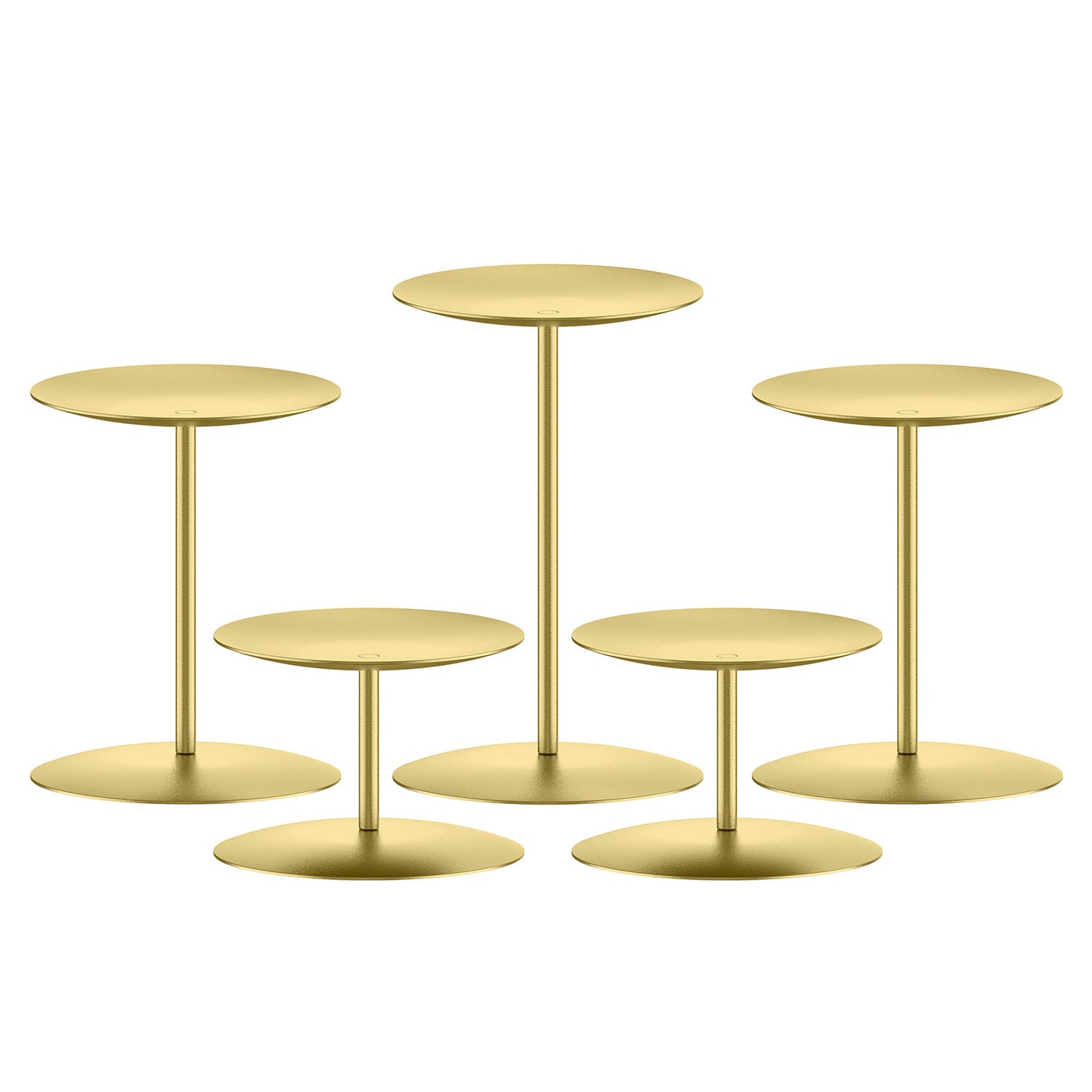 smtyle Candle Holder Centerpiece Set of 5 Plate for Tables or Floor with Black Iron