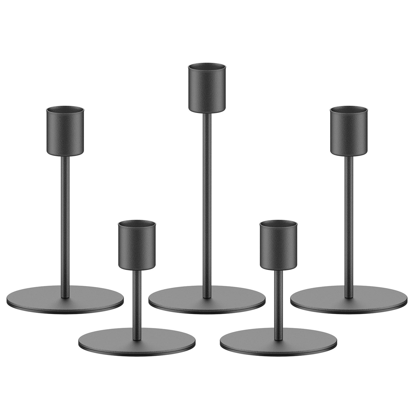 smtyle Gold Candlestick Holders for Taper Candles Set of 5 Candelabra with Iron-0.9" Diameter Ideal for Wedding Decor