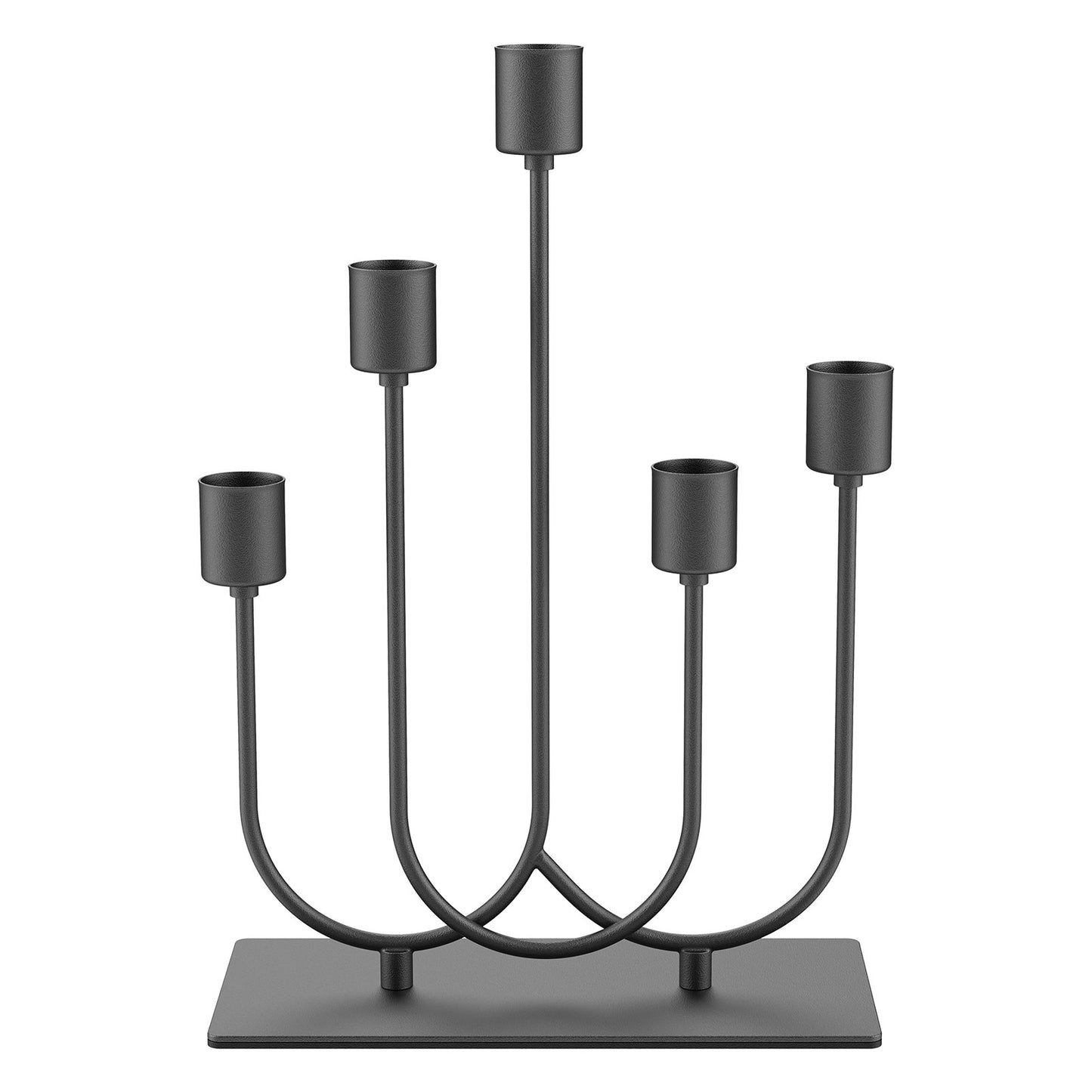 smtyle Fireplace Candelabra Black Metal Taper Candle Holders for Tapered Candles Candlesticks Set of 5 with Iron-0.8" Diameter Ideal for Table Centerpiece Gothic Decor
