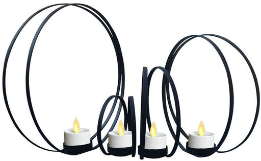 smtyle Tea Light Candle Holders Set of 4 for Votive Tealight Candles with Metal Ring Shape