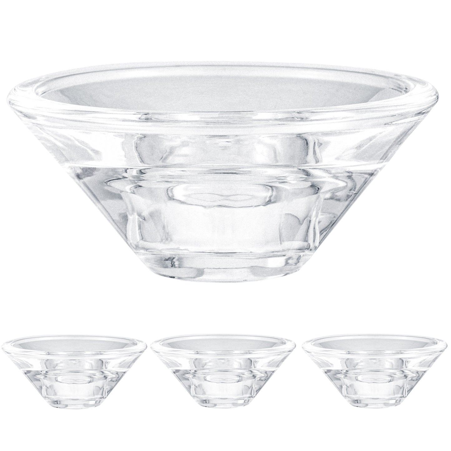 Smtyle Clear Glass Candle Holders –Tall Taper, Tealight and Mini Pillar Compatible, Modern Table Centerpiece, Wedding Housewarming Gift