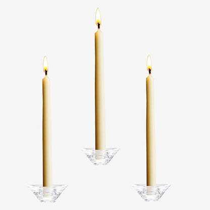 Smtyle Clear Glass Candle Holders –Tall Taper, Tealight and Mini Pillar Compatible, Modern Table Centerpiece, Wedding Housewarming Gift