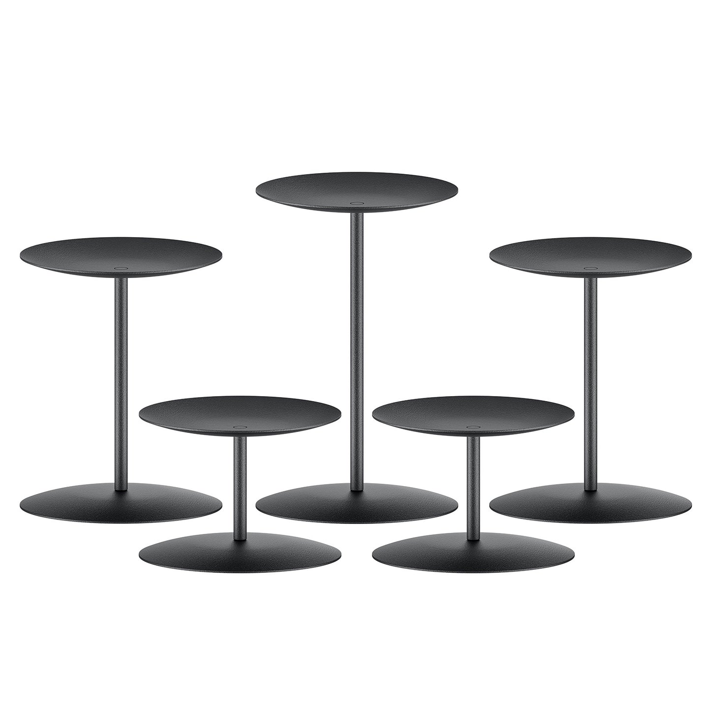 smtyle Candle Holder Centerpiece Set of 5 Plate for Tables or Floor with Black Iron