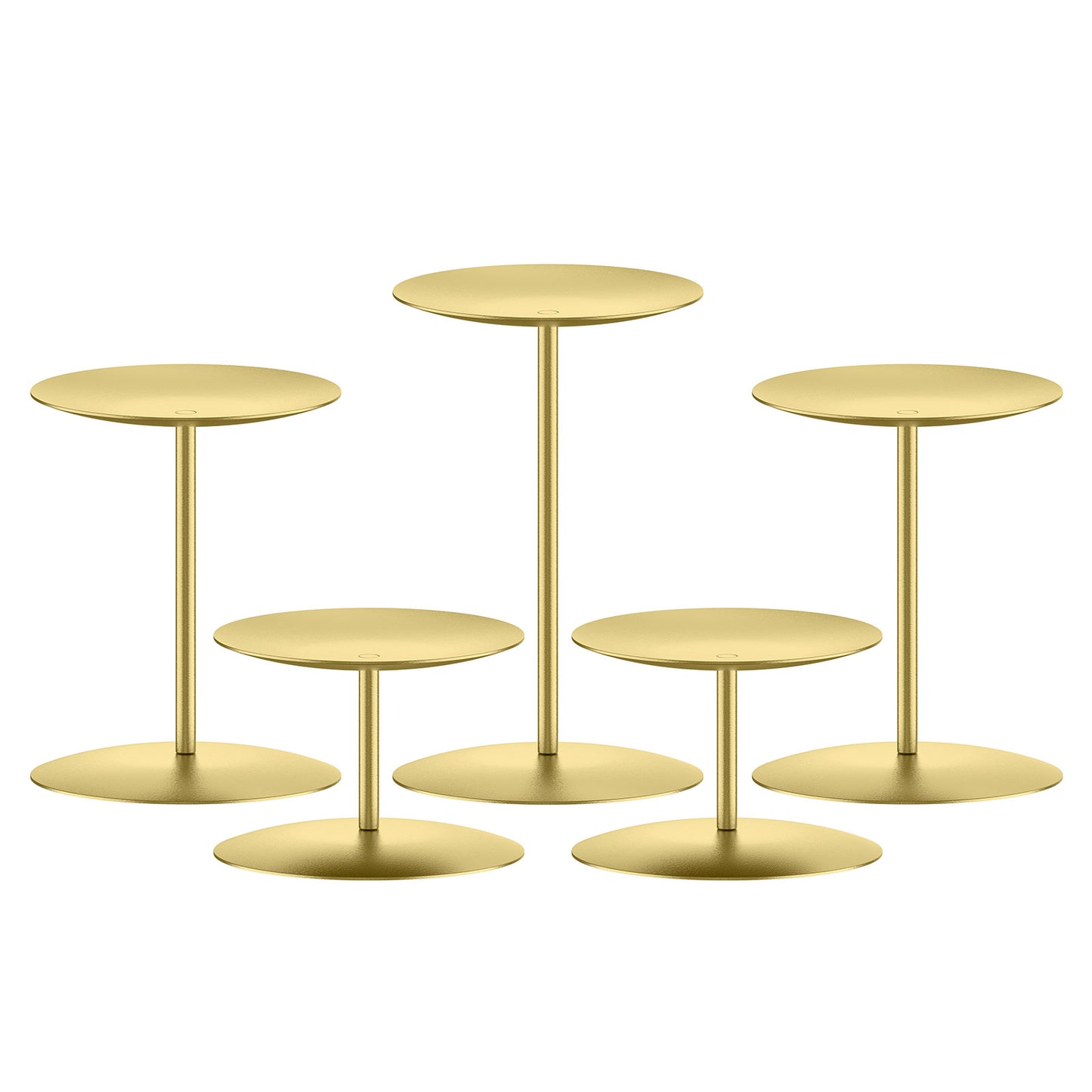 smtyle Candle Holder Wax Centerpiece Set of 5 Plate for Table or Floor with Gold Iron…