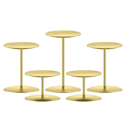 smtyle Candle Holder Wax Centerpiece Set of 5 Plate for Table or Floor with Gold Iron…