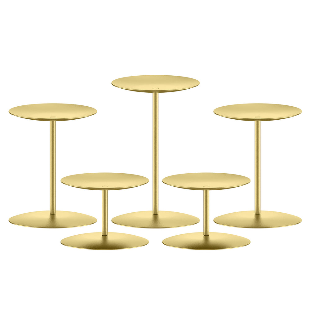 smtyle Candle Holder Wax Centerpiece Set of 5 Plate for Table or Floor with Gold Iron…