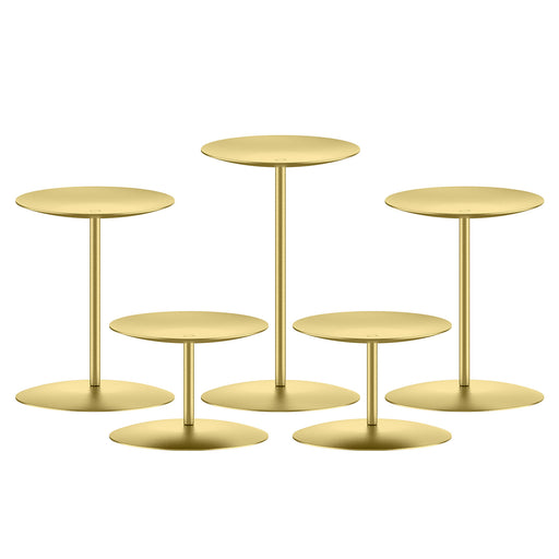 smtyle Candle Holder Wax Centerpiece Set of 5 Plate for Table or Floor with Gold Iron…