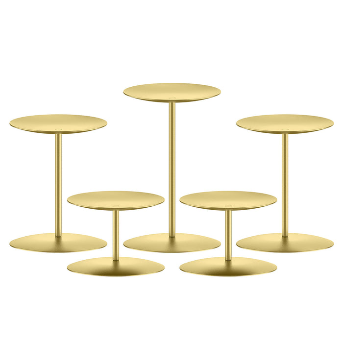 smtyle Candle Holder Wax Centerpiece Set of 5 Plate for Table or Floor with Gold Iron…