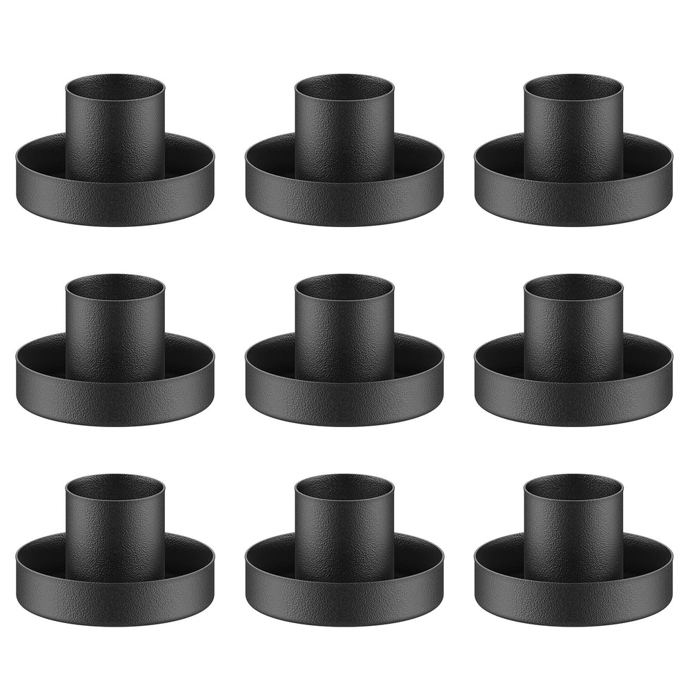 Smtyle Black Candlestick Holders for Taper Candles Set of 9 Complete Collection of Elegant and Minimalist Metal Holders