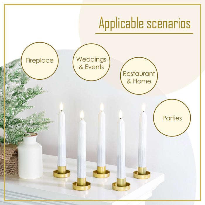 Smtyle Gold Minimalist Candlestick Holders Set of 5 Simple and Stylish Holders for Taper Candles and Candlesticks