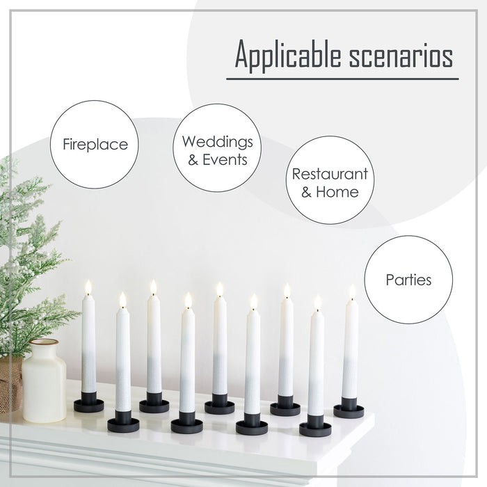 Smtyle Black Candlestick Holders for Taper Candles Set of 9 Complete Collection of Elegant and Minimalist Metal Holders