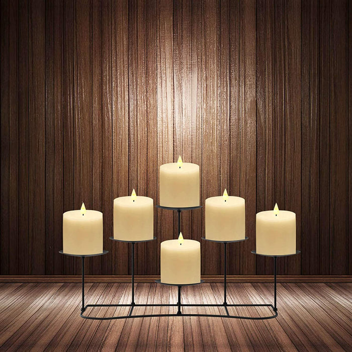smtyle Flameless Candle with Battery Operated 3 X 3 Inch Real Wax Pillar LED Candle with 10 Key Remote and Cycling Timing Ivory Pack of  6