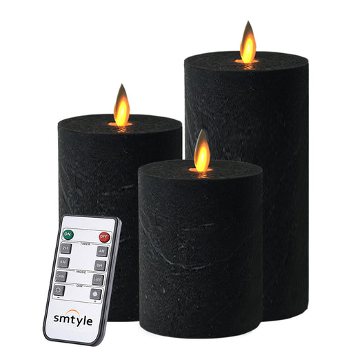 smtyle Black Flameless Candles  Pack of 3
