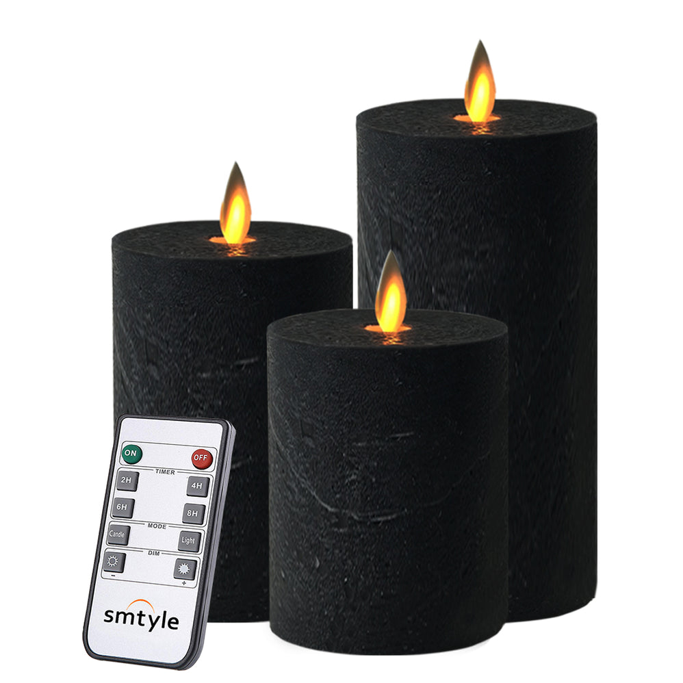 smtyle White Flameless Candles Flickering Realistic Bright Pillar Cand