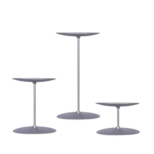 smtyle Candle Holders Set of 3 Candelabra with Iron-3.5" Diameter Ideal for Pillar LED Candles Silver