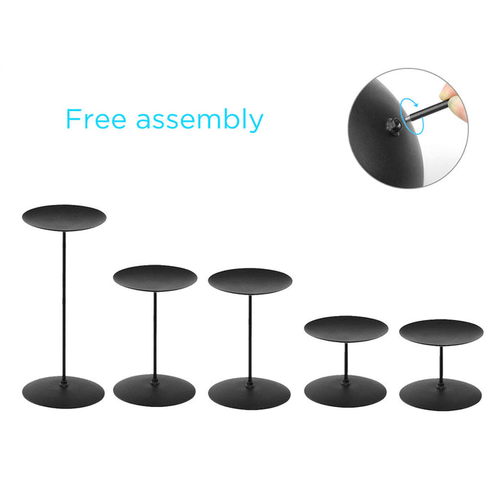 smtyle Candle Holder Centerpiece Set of 5 Plate for Tables or Floor with Black Iron