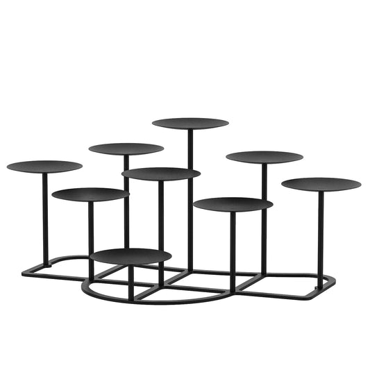 smtyle DIY 9 Mantle Fireplace Candelabra Black Metal Candle Holders For Inside Fireplace Decoration Table Centerpieces Floor Candle Stand