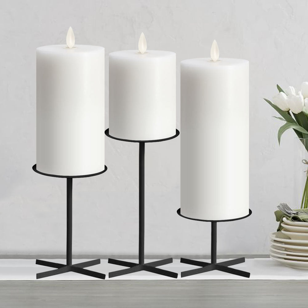 Smtyle White Flameless Candles Flickering Realistic Bright Pillar Cand ...