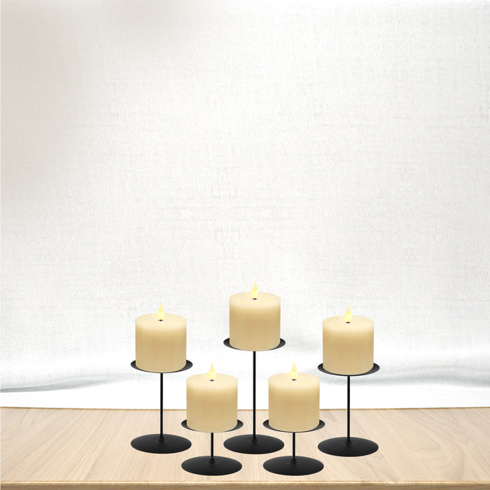 smtyle Christmas 3x3 inch Pillar Flameless Candles Decor Flickering with Moving Flame Wick Remote Control Timer Battery Operated Ivory 5