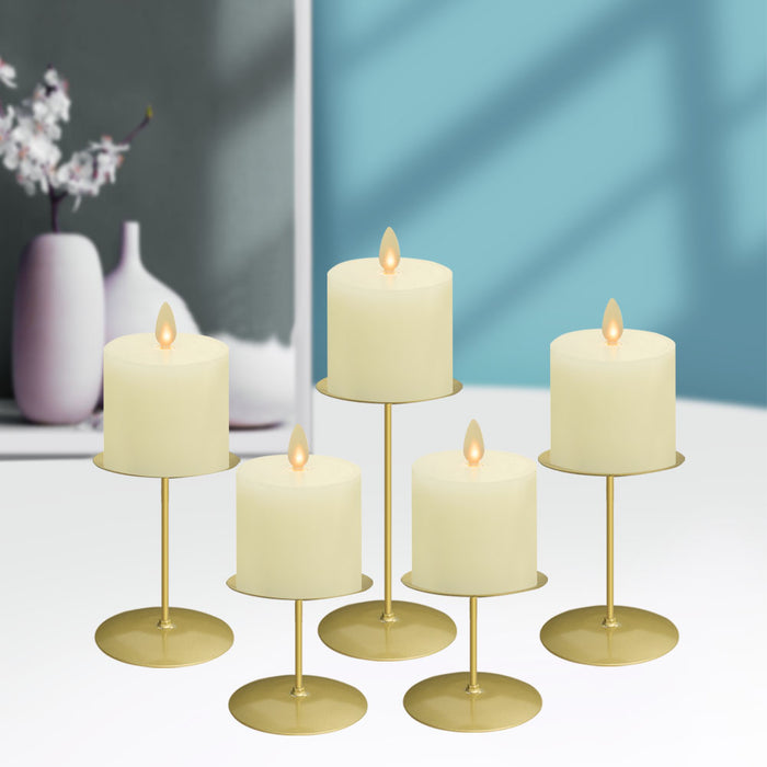 smtyle Candle Holder Wax Centerpiece Set of 5 Plate for Table or Floor with Gold Iron…