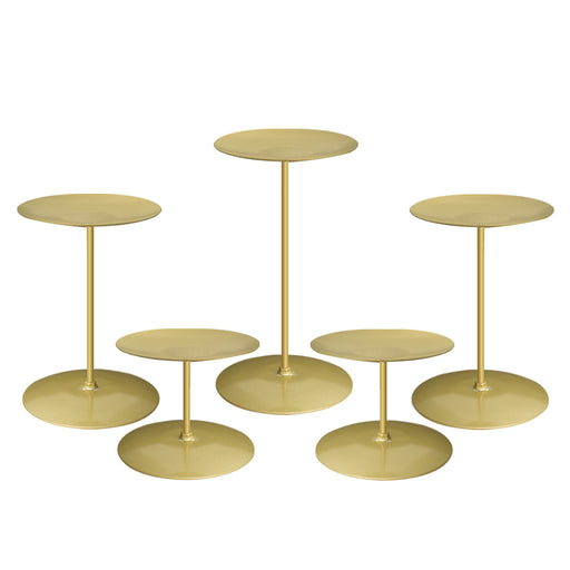 smtyle Candle Holder Wax Centerpiece Set of 5 Plate for Table or Floor with Gold Iron…