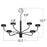 smtyle Hanging Candle Chandelier for Tealight Candle Metal Wall Sconce Set of 6 for Indoor or Outdoor Black