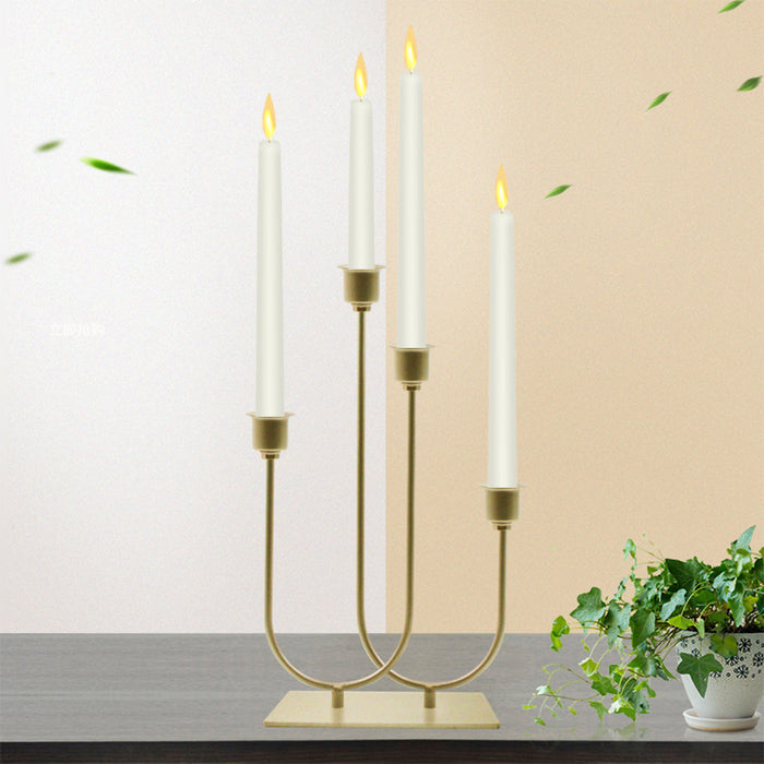 smtyle Gold Candle Holders for Taper Candles Set of 4 Candelabra with Iron-0.8" Diameter Candlestick Ideal for for Table Centerpiece